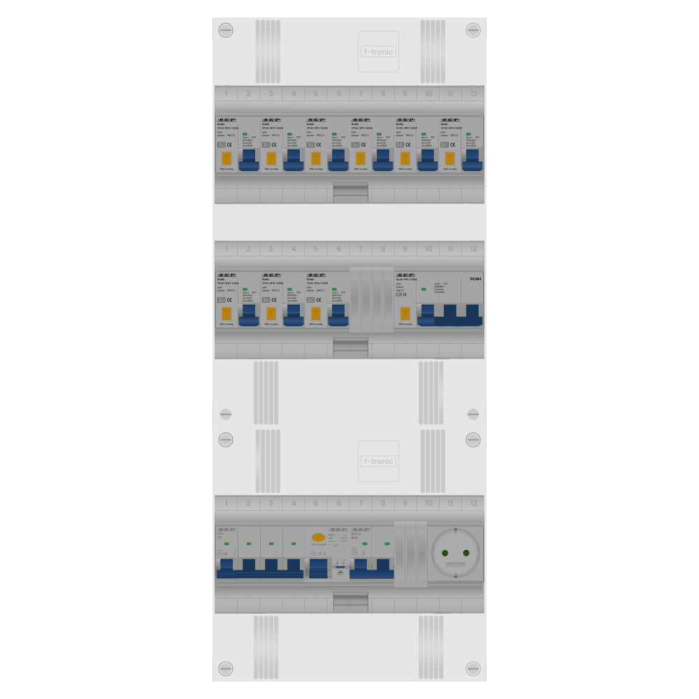 SEP Pro Groepenkast PV-ready 63A 3 fase 9 alamat + wcd + kookgroep + kracht