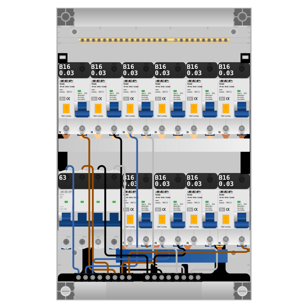 SEP Pro Groepenkast PV-ready 63A 3 fase 10 alamat
