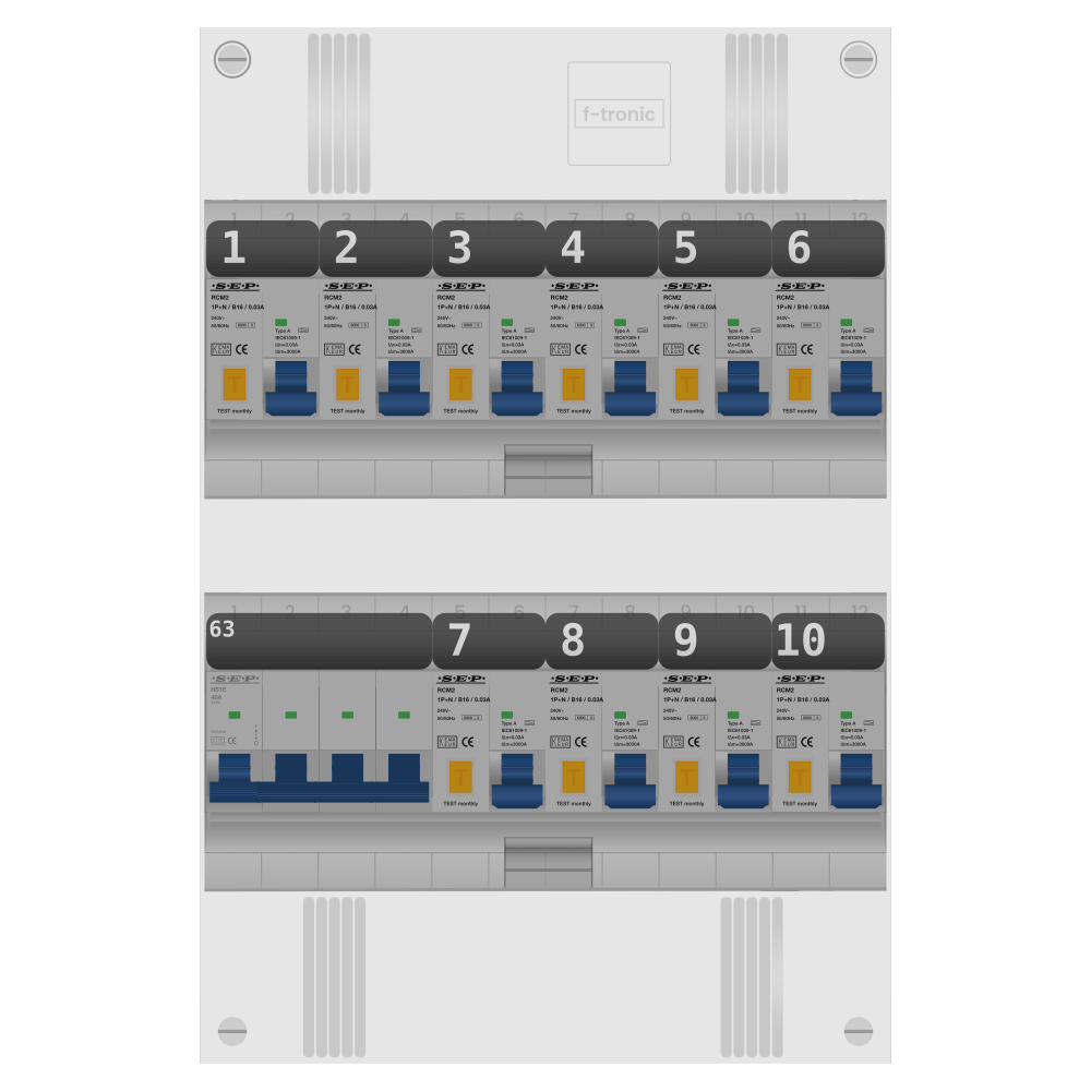 SEP Pro Groepenkast PV-ready 63A 3 fase 10 alamat