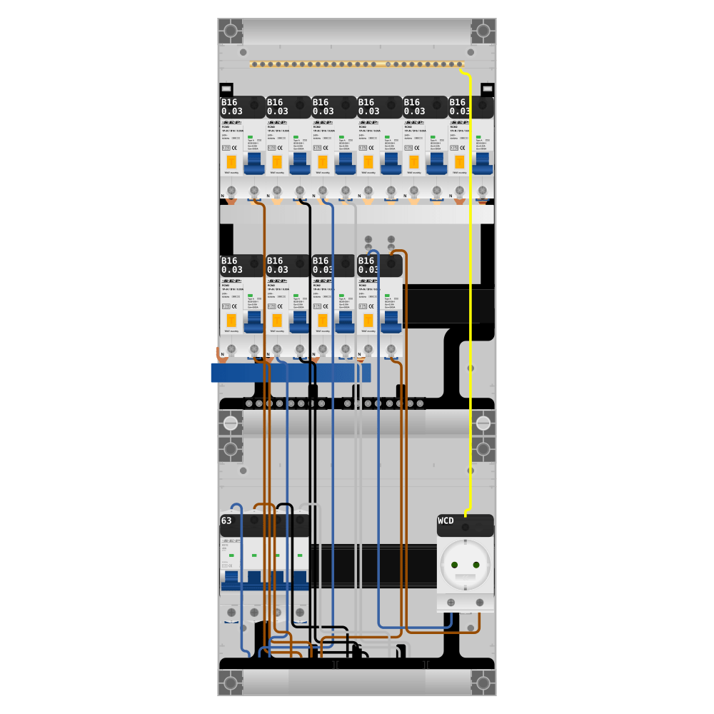 SEP Pro Groepenkast PV-ready 63A 3 fase 10 alamat + wcd