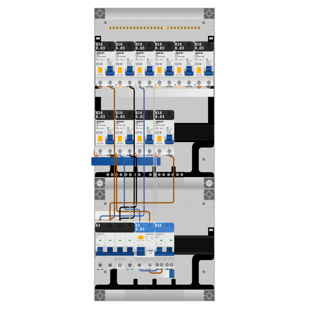 SEP Pro Groepenkast PV-ready 63A 3 fase 10 alamat + kookgroep