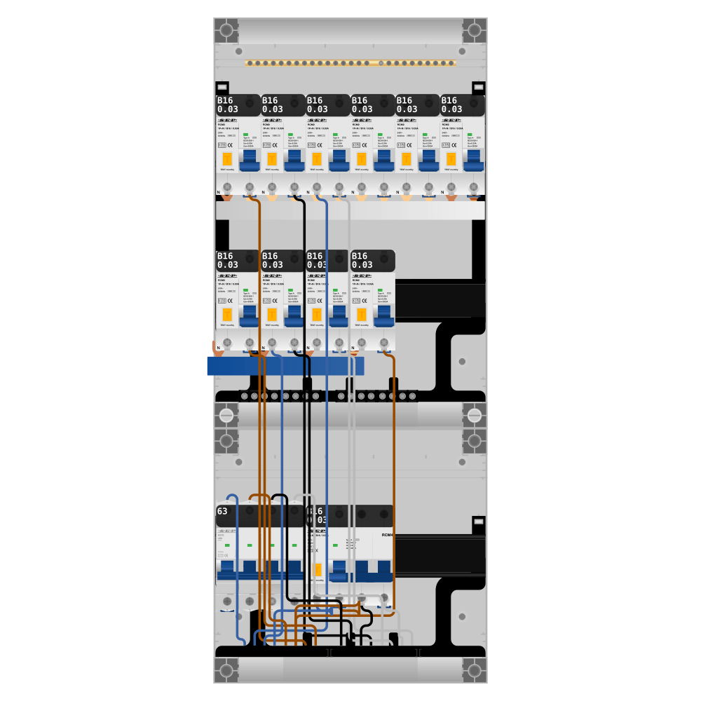 SEP Pro Groepenkast PV-ready 63A 3 fase 10 alamat + kracht