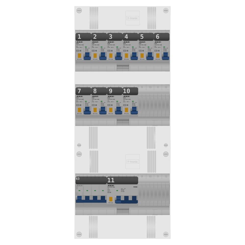 SEP Pro Groepenkast PV-ready 63A 3 fase 10 alamat + kracht