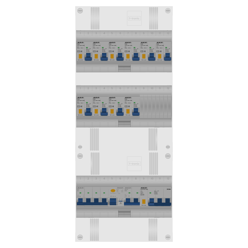 SEP Pro Groepenkast PV-ready 63A 3 fase 10 alamat + kookgroep + kracht