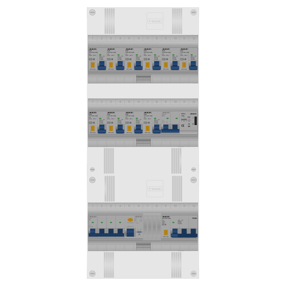 SEP Pro Groepenkast PV-ready 63A 3 fase 10 alamat + beltrafo + kookgroep + kracht