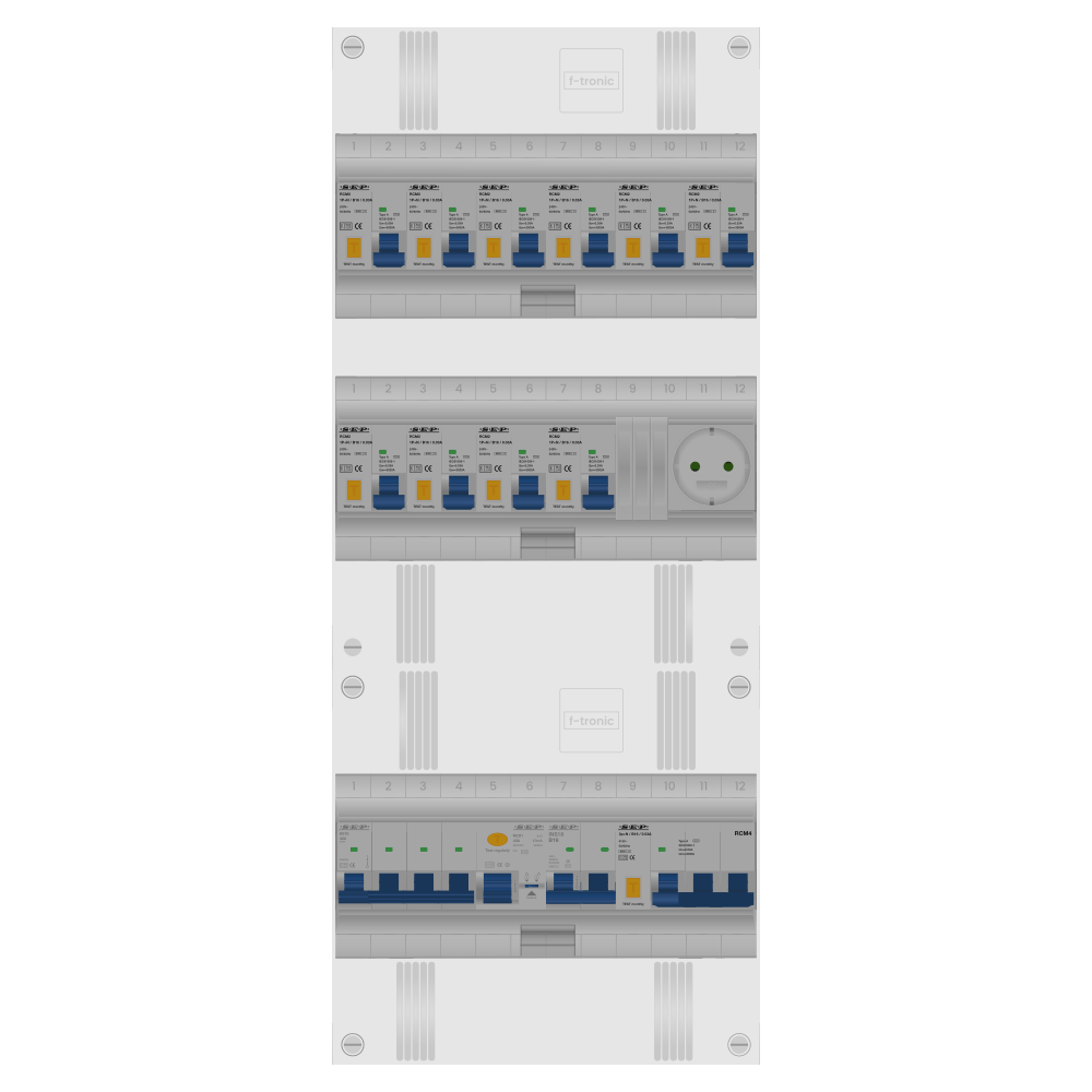 SEP Pro Groepenkast PV-ready 63A 3 fase 10 alamat + wcd + kookgroep + kracht