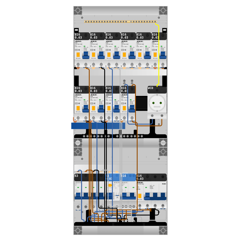 SEP Pro Groepenkast PV-ready 63A 3 fase 10 alamat + wcd + kookgroep + kracht