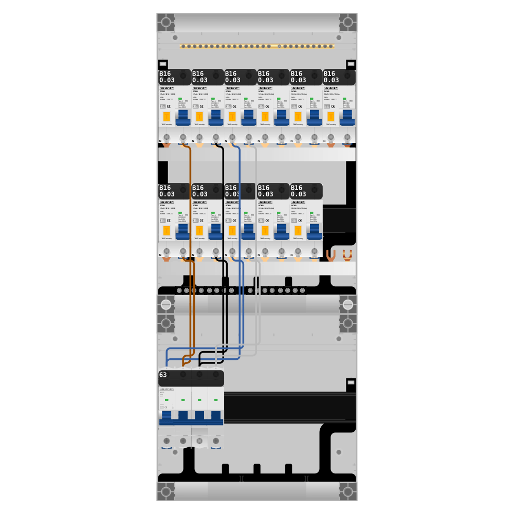 SEP Pro Groepenkast PV-ready 63A 3 fase 11 alamat