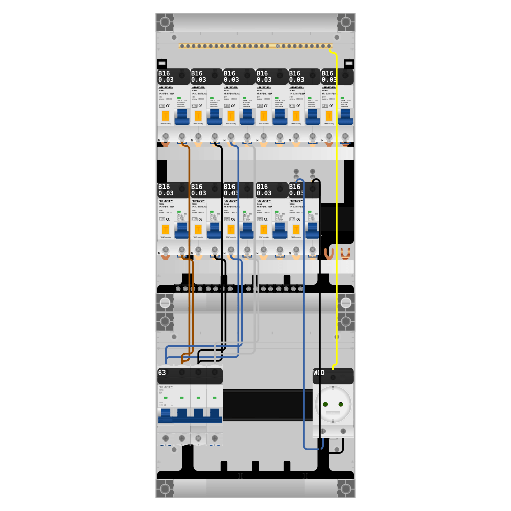 SEP Pro Groepenkast PV-ready 63A 3 fase 11 alamat + wcd