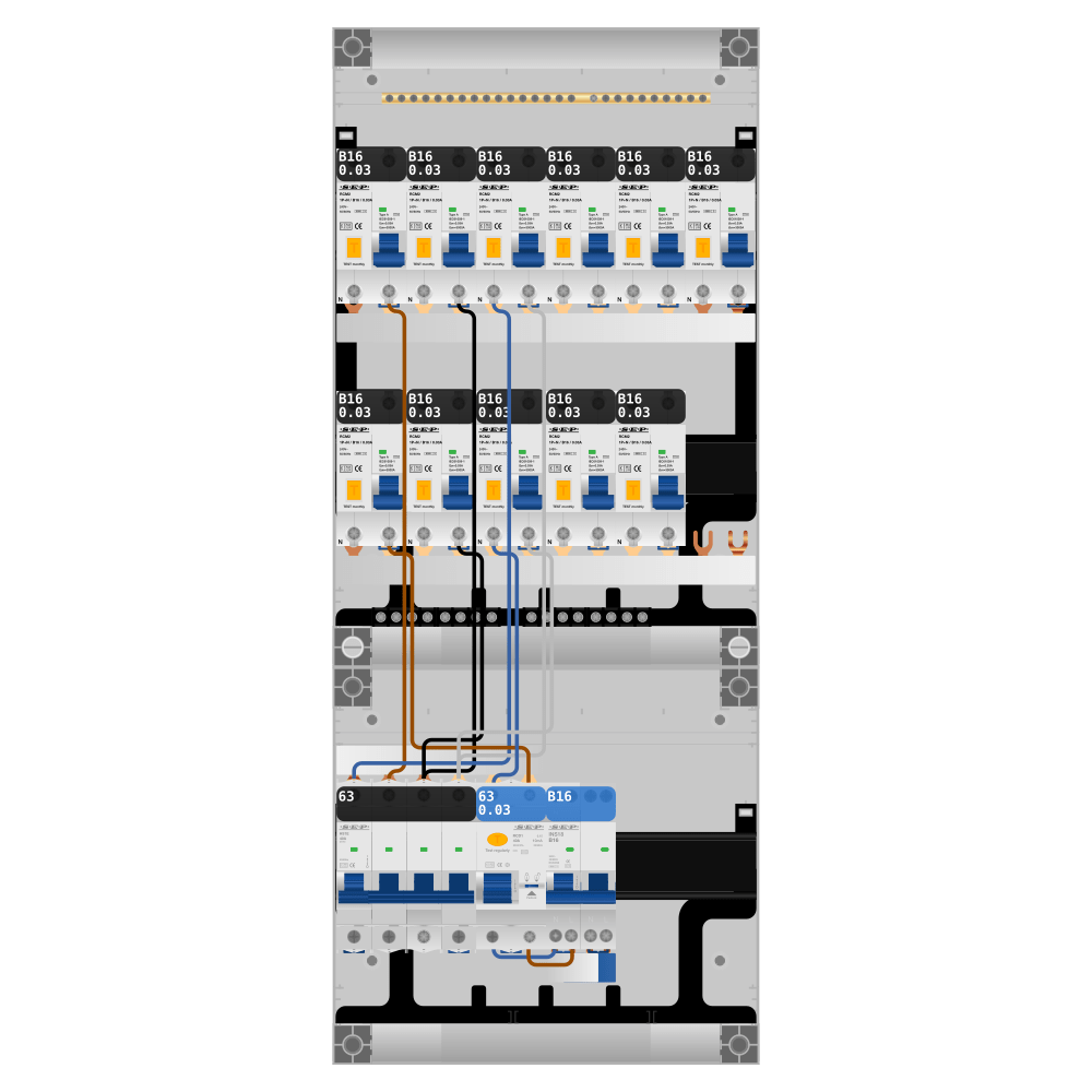 SEP Pro Groepenkast PV-ready 63A 3 fase 11 alamat + kookgroep