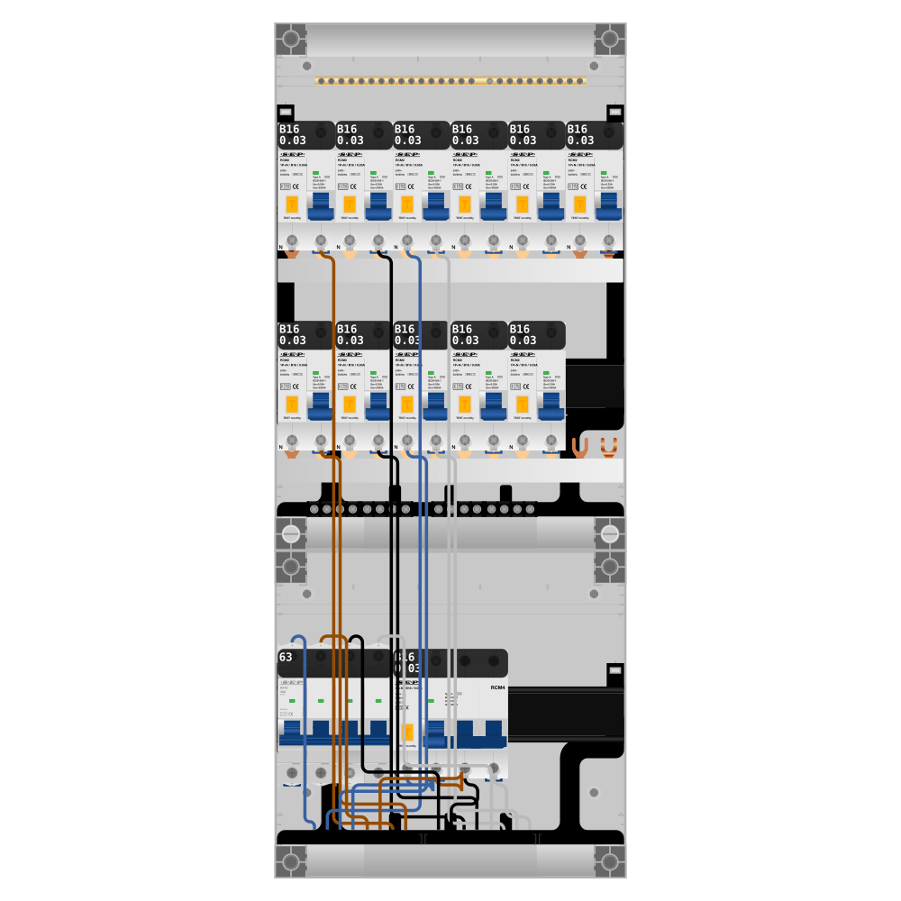 SEP Pro Groepenkast PV-ready 63A 3 fase 11 alamat + kracht