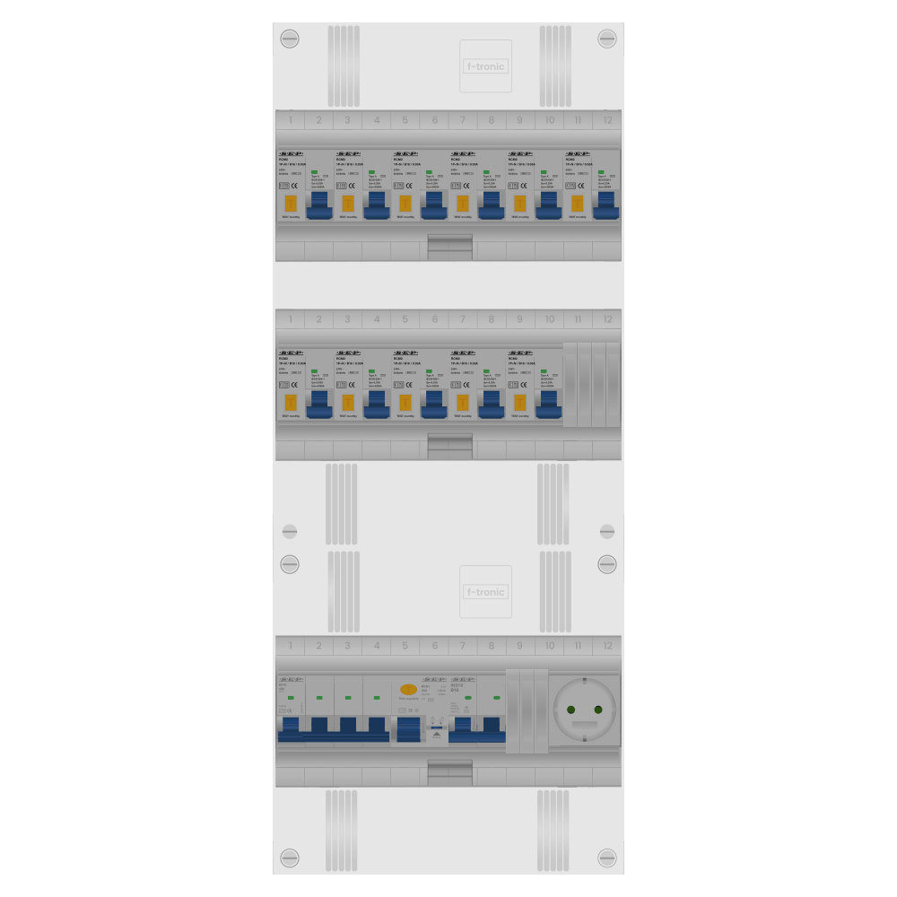 SEP Pro Groepenkast PV-ready 63A 3 fase 11 alamat + wcd + kookgroep