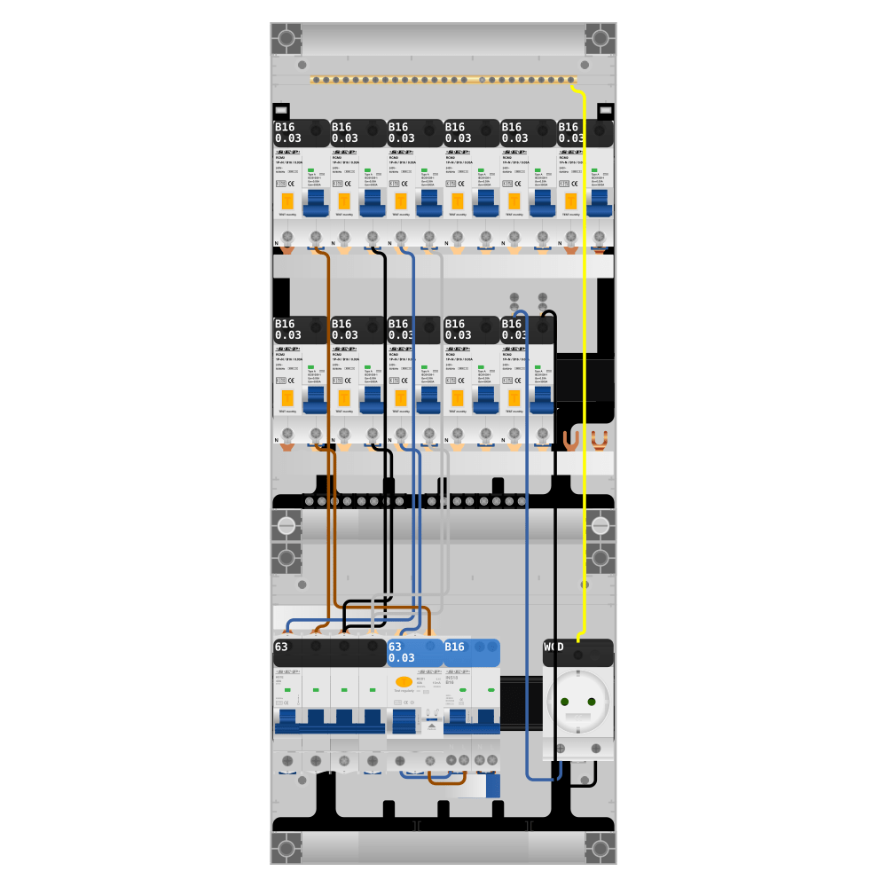 SEP Pro Groepenkast PV-ready 63A 3 fase 11 alamat + wcd + kookgroep