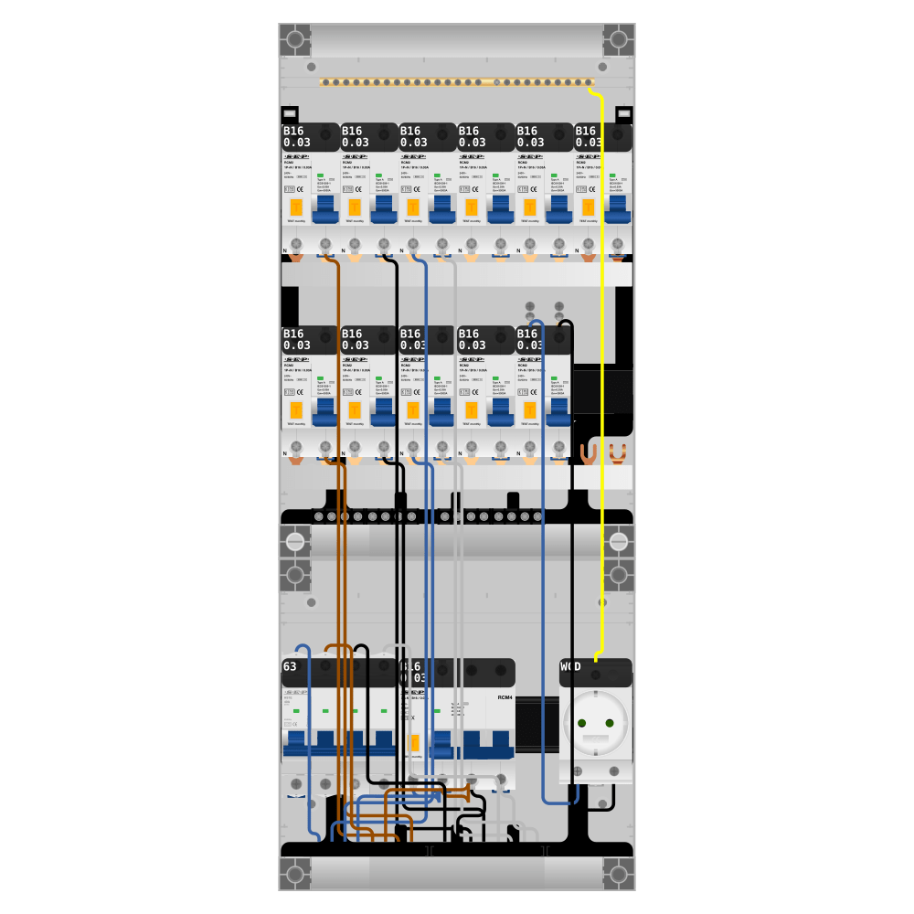 SEP Pro Groepenkast PV-ready 63A 3 fase 11 alamat + wcd + kracht