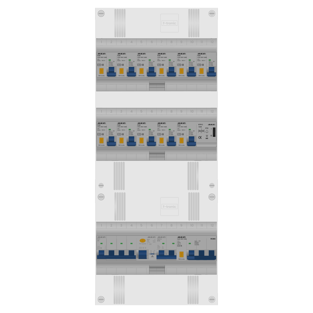 SEP Pro Groepenkast PV-ready 63A 3 fase 11 alamat + beltrafo + kookgroep + kracht