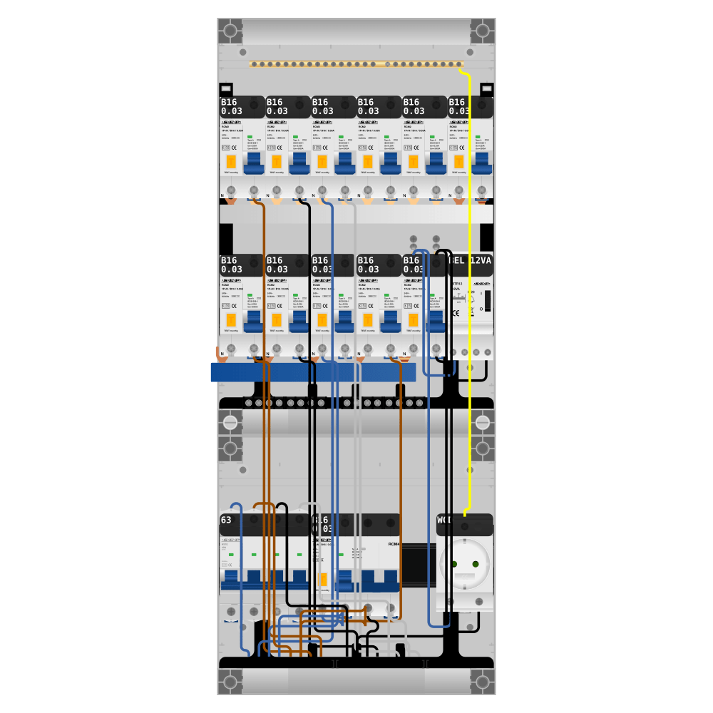 SEP Pro Groepenkast PV-ready 63A 3 fase 11 alamat + beltrafo + wcd + kracht
