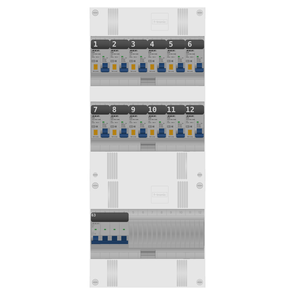 SEP Pro Groepenkast PV-ready 63A 3 fase 12 alamat