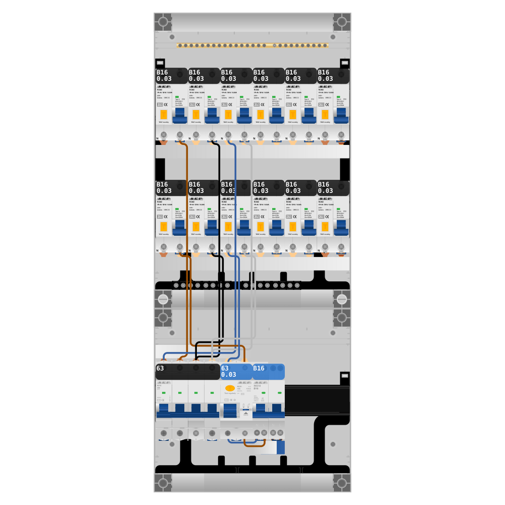 SEP Pro Groepenkast PV-ready 63A 3 fase 12 alamat + kookgroep