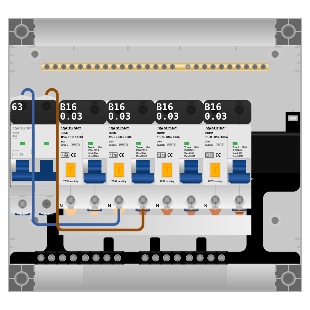 SEP Pro Groepenkast PV-ready 63A 1 fase 4 alamat 1 rij