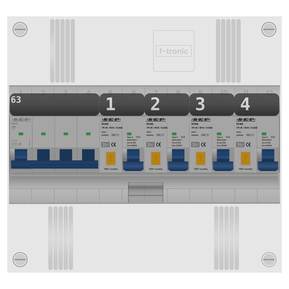 SEP Pro Groepenkast PV-ready 63A 3 fase 4 alamat 1 rij