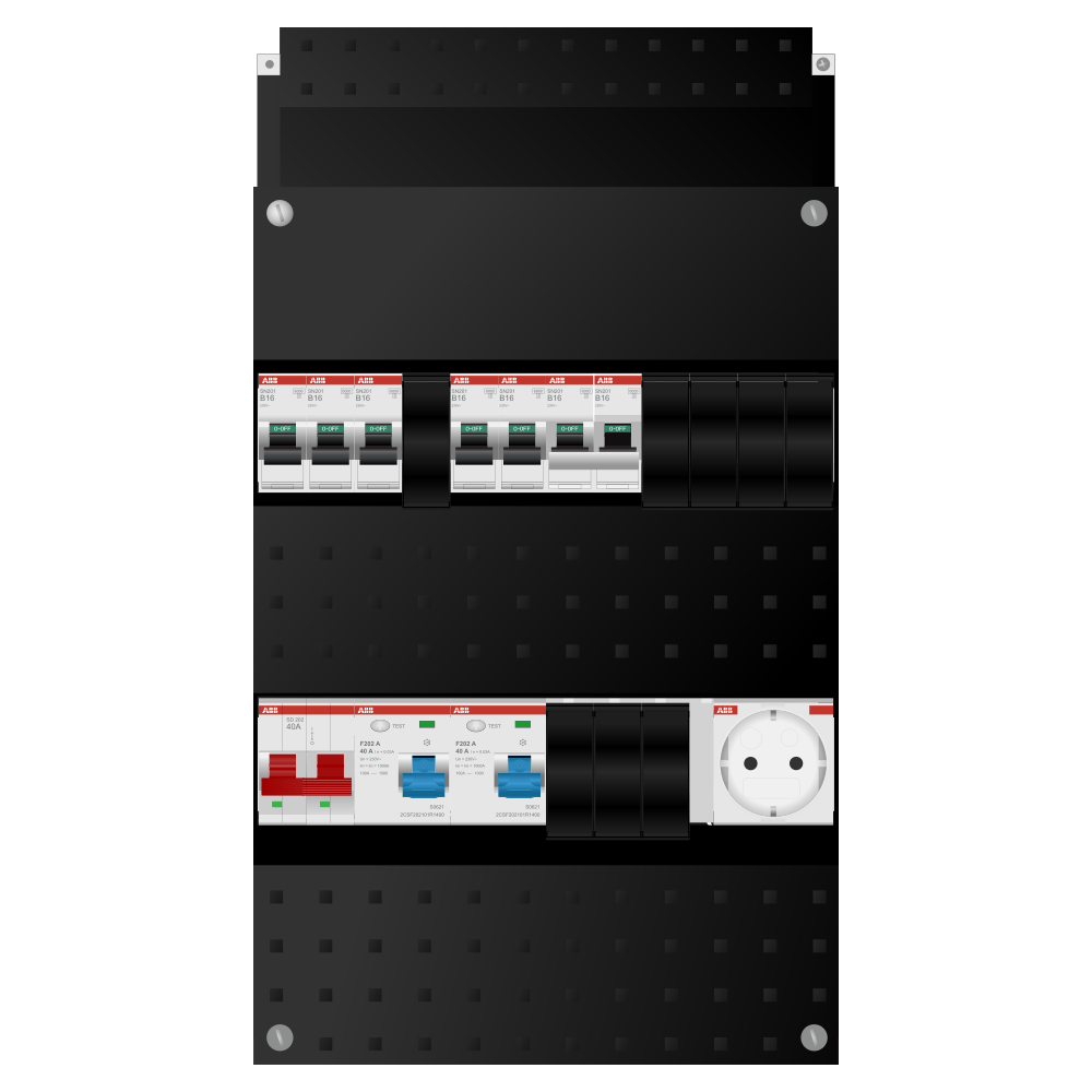 ABB Groepenkast 1 fase 5 groepen + wcd + kookgroep SN201