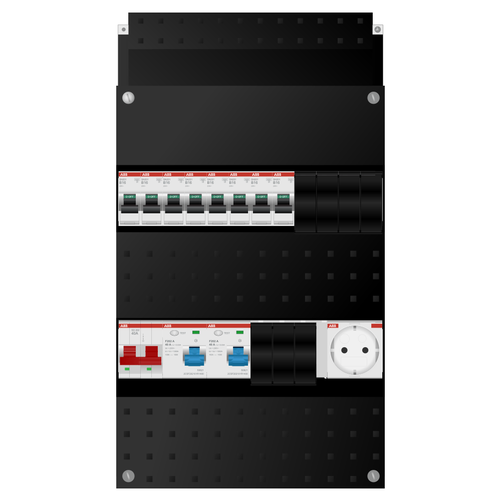 ABB Groepenkast 1 fase 8 groepen + wcd SN201