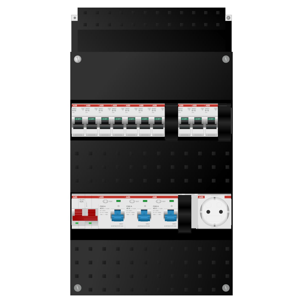 ABB Groepenkast 1 fase 10 groepen + wcd SN201