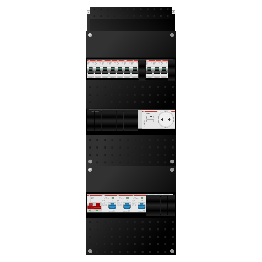 ABB Groepenkast 1 fase 10 groepen + beltrafo + wcd SN201