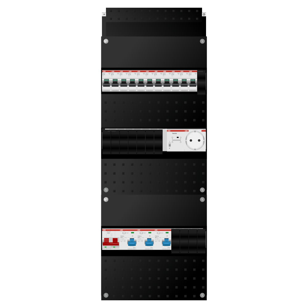 ABB Groepenkast 1 fase 11 groepen + beltrafo + wcd SN201