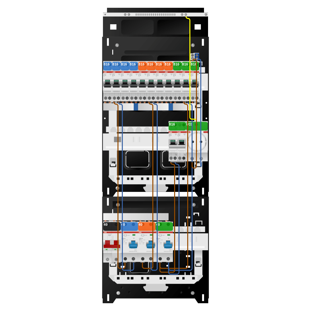 ABB Groepenkast 1 fase 11 groepen + wcd + kookgroep SN201