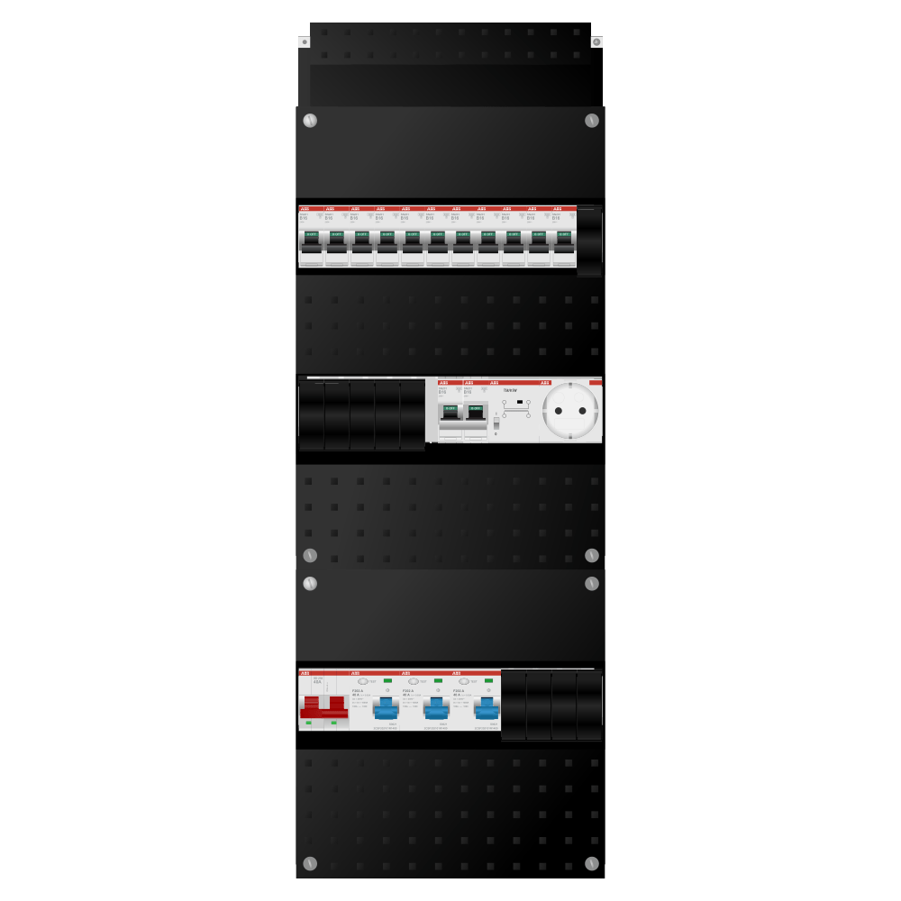 ABB Groepenkast 1 fase 11 groepen + beltrafo + wcd + kookgroep SN201