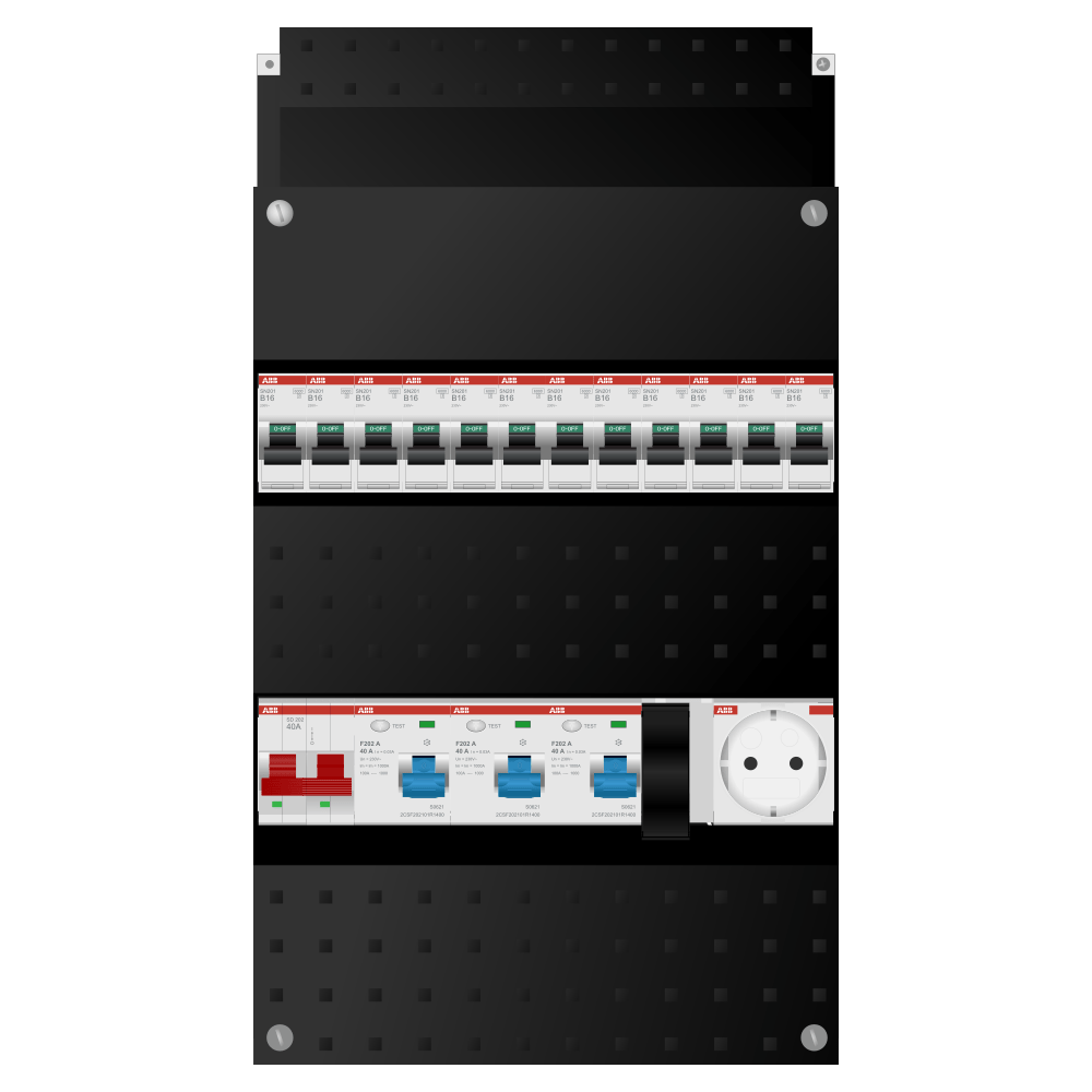 ABB Groepenkast 1 fase 12 groepen + wcd SN201