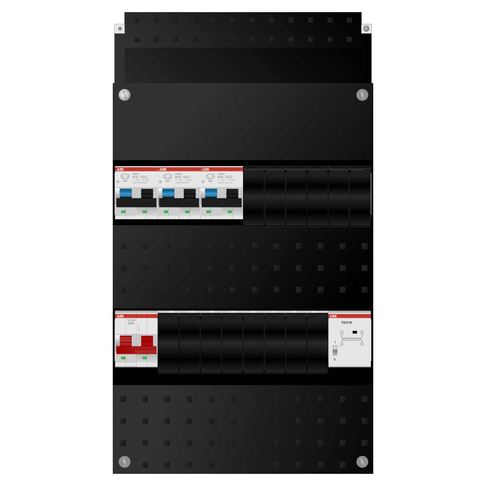 ABB Groepenkast 1 fase 3 alamat + beltrafo SN201