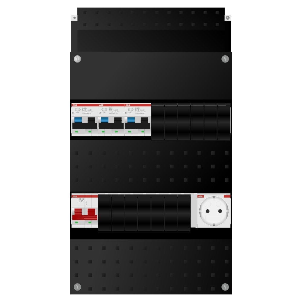 ABB Groepenkast 1 fase 3 alamat + wcd SN201