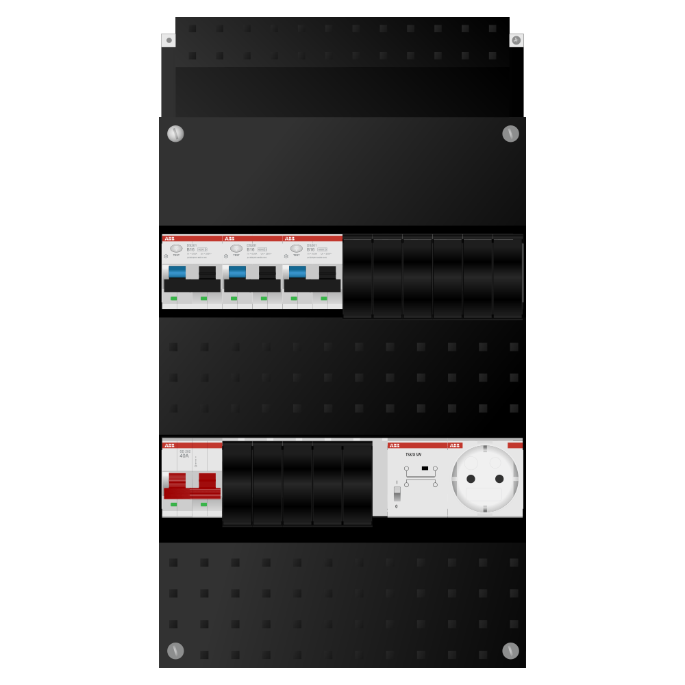 ABB Groepenkast 1 fase 3 alamat + beltrafo + wcd SN201