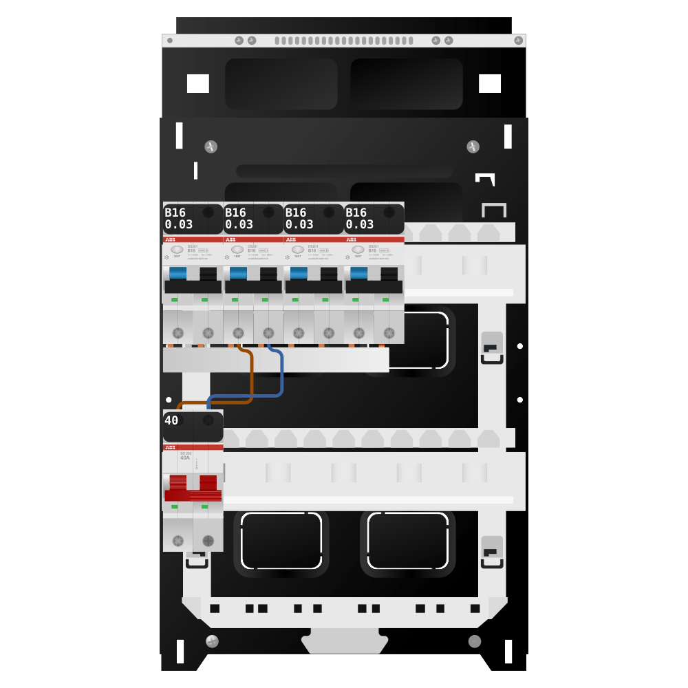 ABB Groepenkast 1 fase 4 alamat SN201