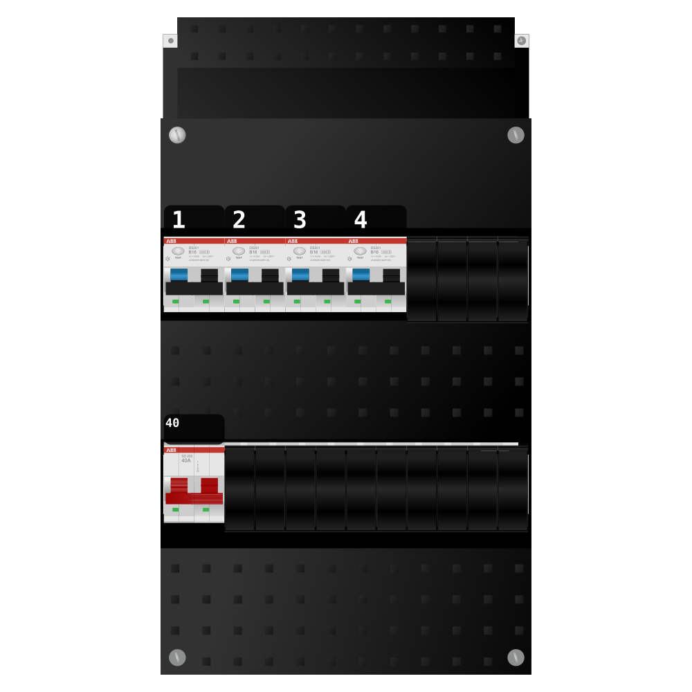 ABB Groepenkast 1 fase 4 alamat SN201