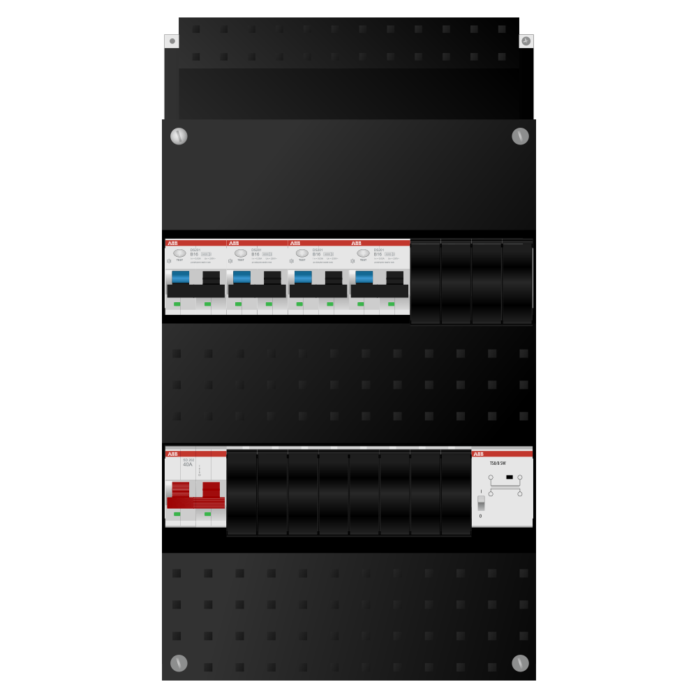 ABB Groepenkast 1 fase 4 alamat + beltrafo SN201