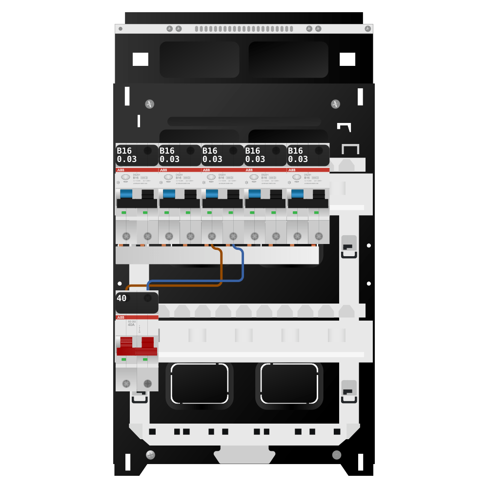 ABB Groepenkast 1 fase 5 alamat SN201