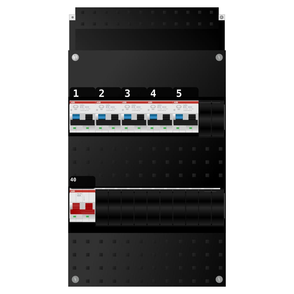 ABB Groepenkast 1 fase 5 alamat SN201