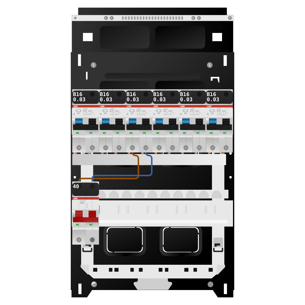 ABB Groepenkast 1 fase 6 alamat SN201