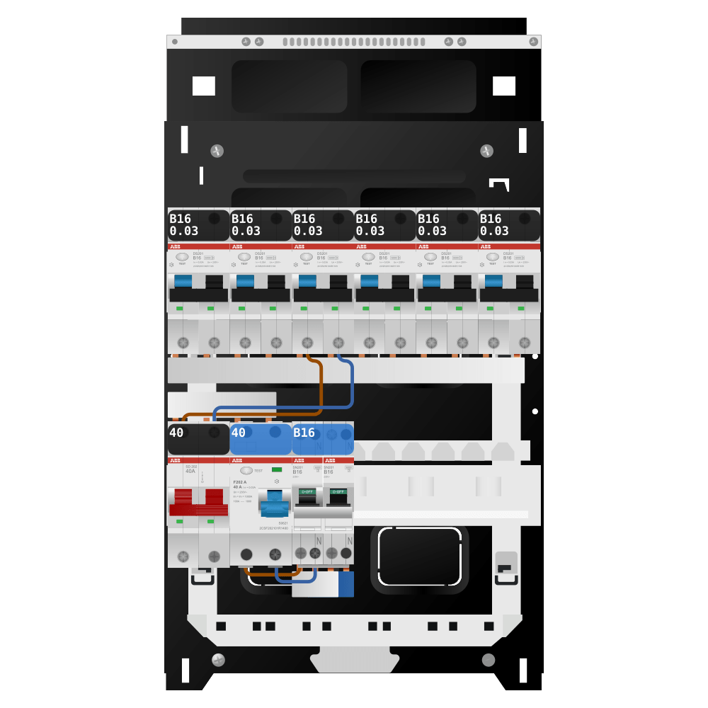 ABB Groepenkast 1 fase 6 alamat + kookgroep SN201