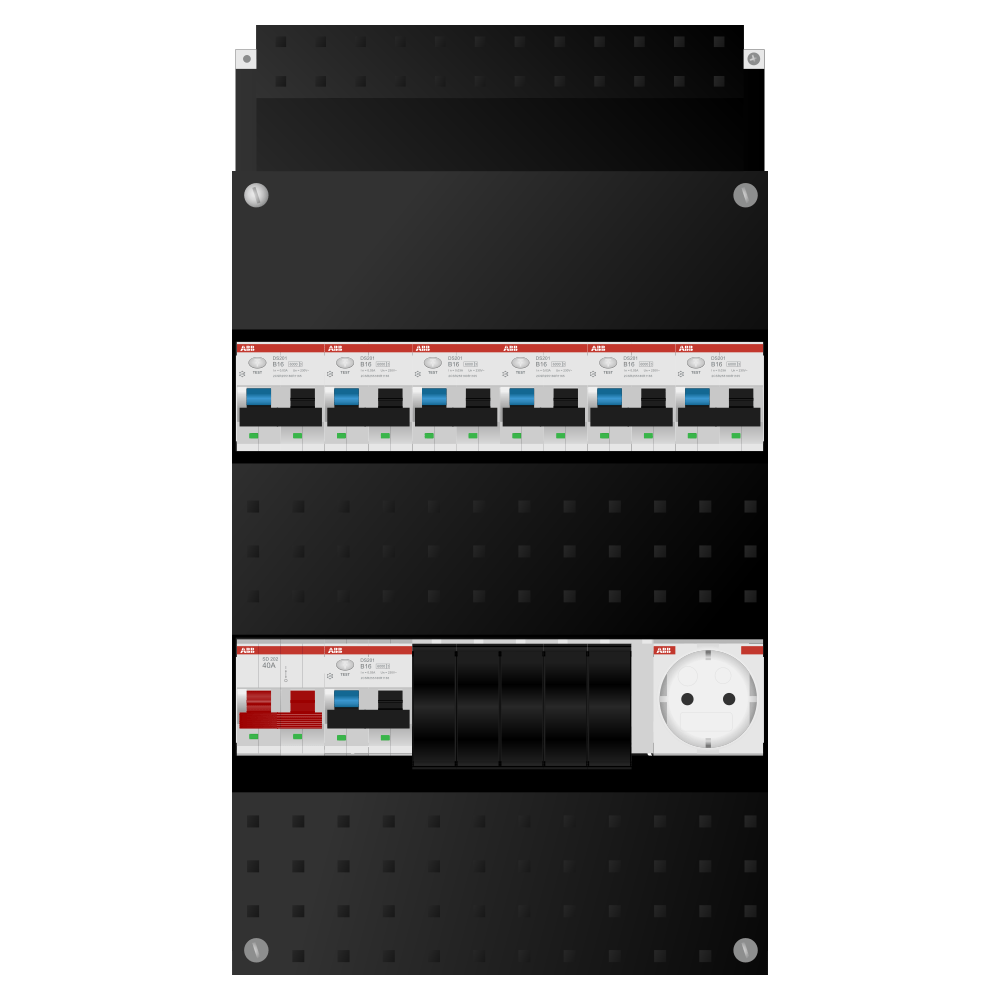 ABB Groepenkast 1 fase 7 alamat + wcd SN201