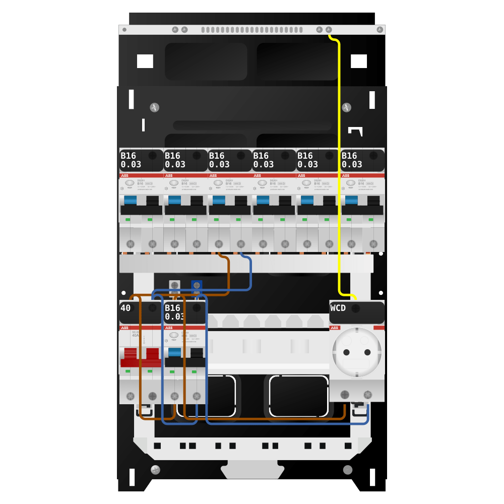 ABB Groepenkast 1 fase 7 alamat + wcd SN201
