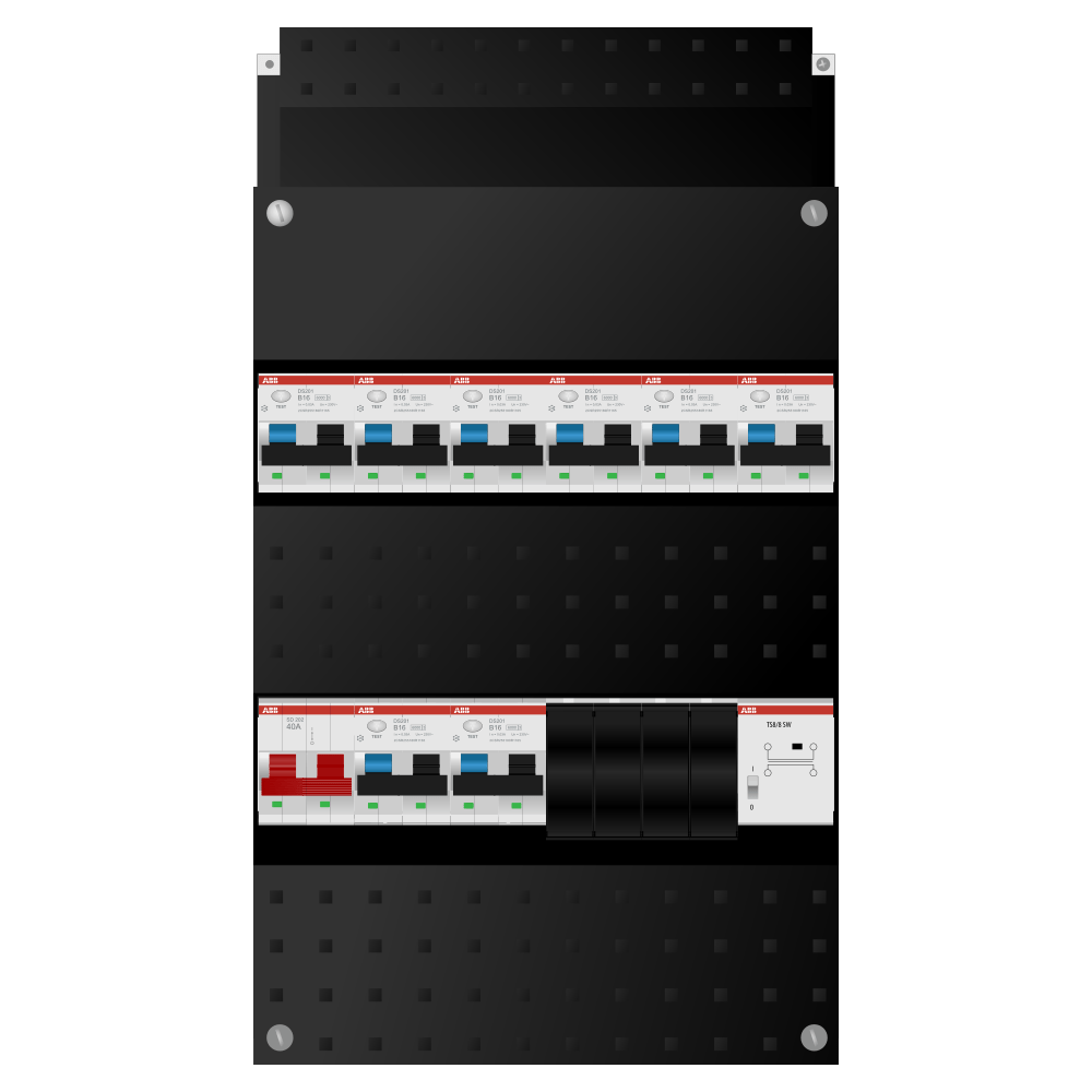ABB Groepenkast 1 fase 8 alamat + beltrafo SN201