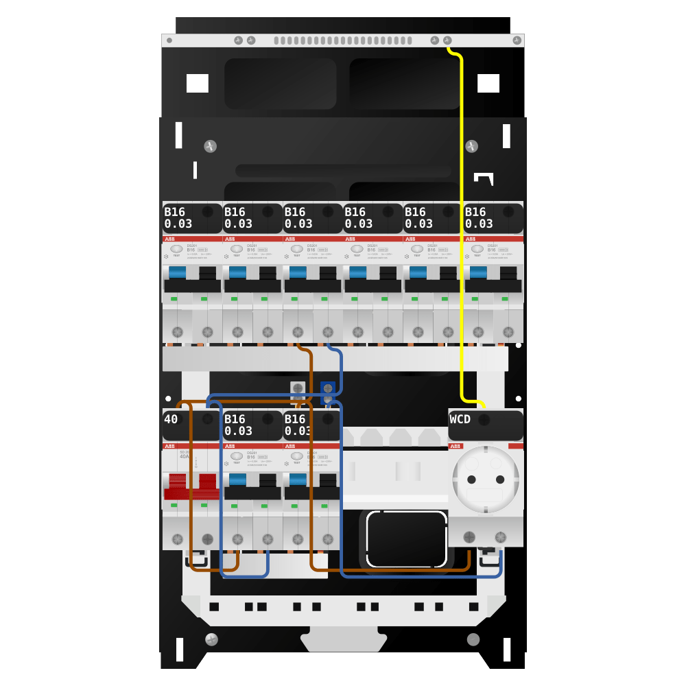 ABB Groepenkast 1 fase 8 alamat + wcd SN201