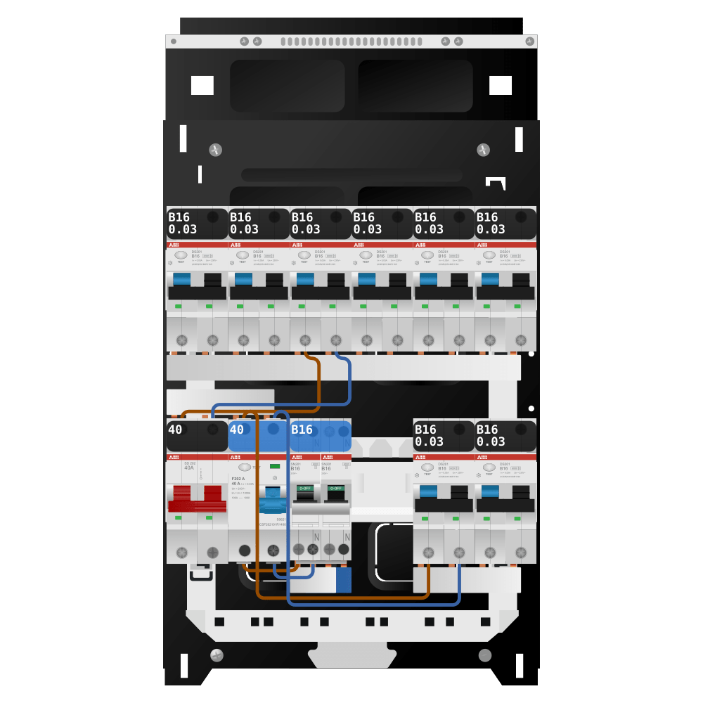 ABB Groepenkast 1 fase 8 alamat + kookgroep SN201