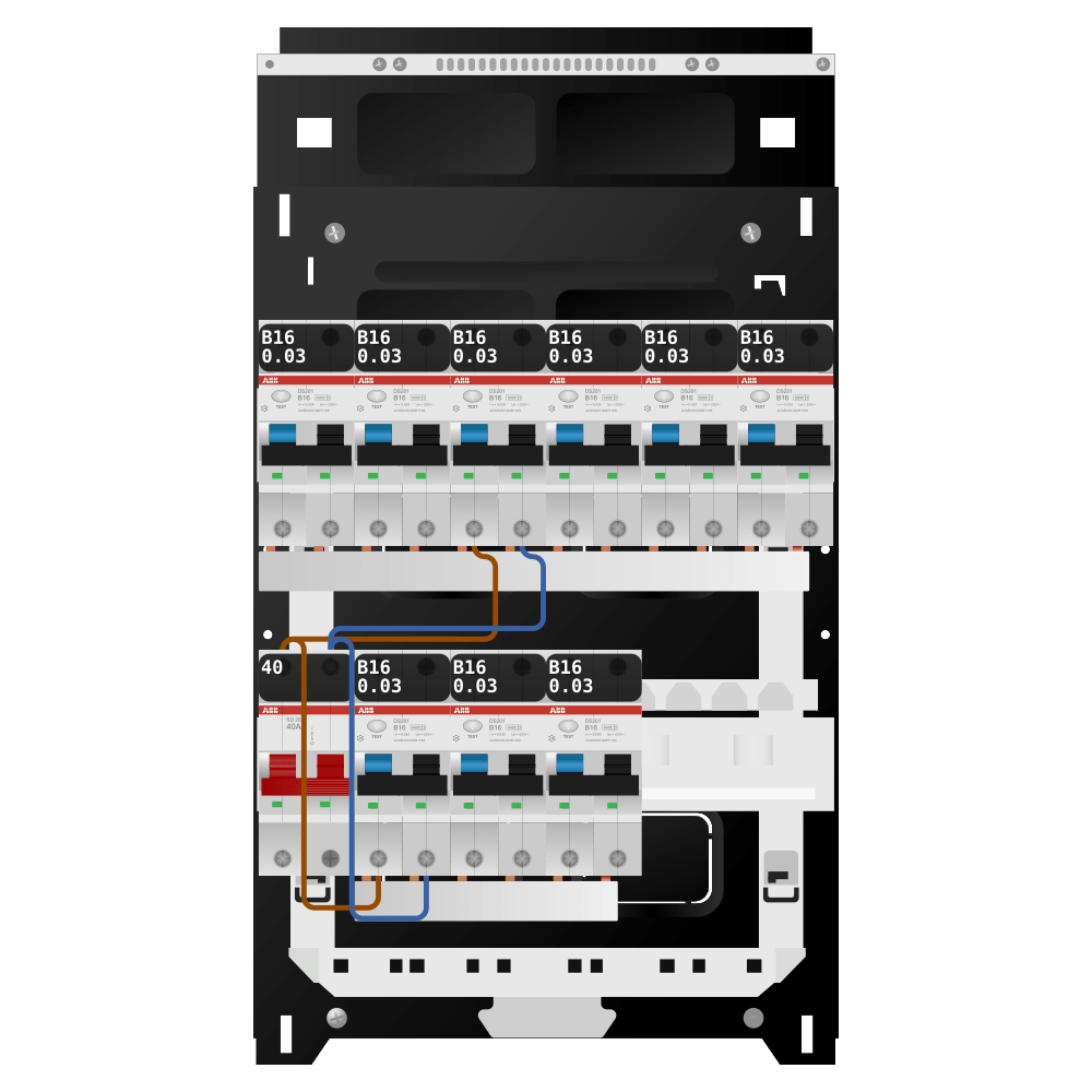 ABB Groepenkast 1 fase 9 alamat SN201