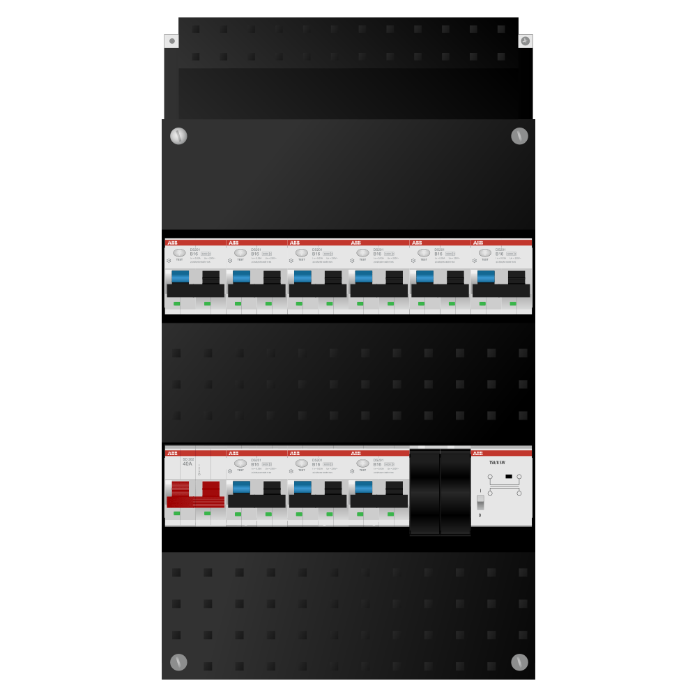 ABB Groepenkast 1 fase 9 alamat + beltrafo SN201