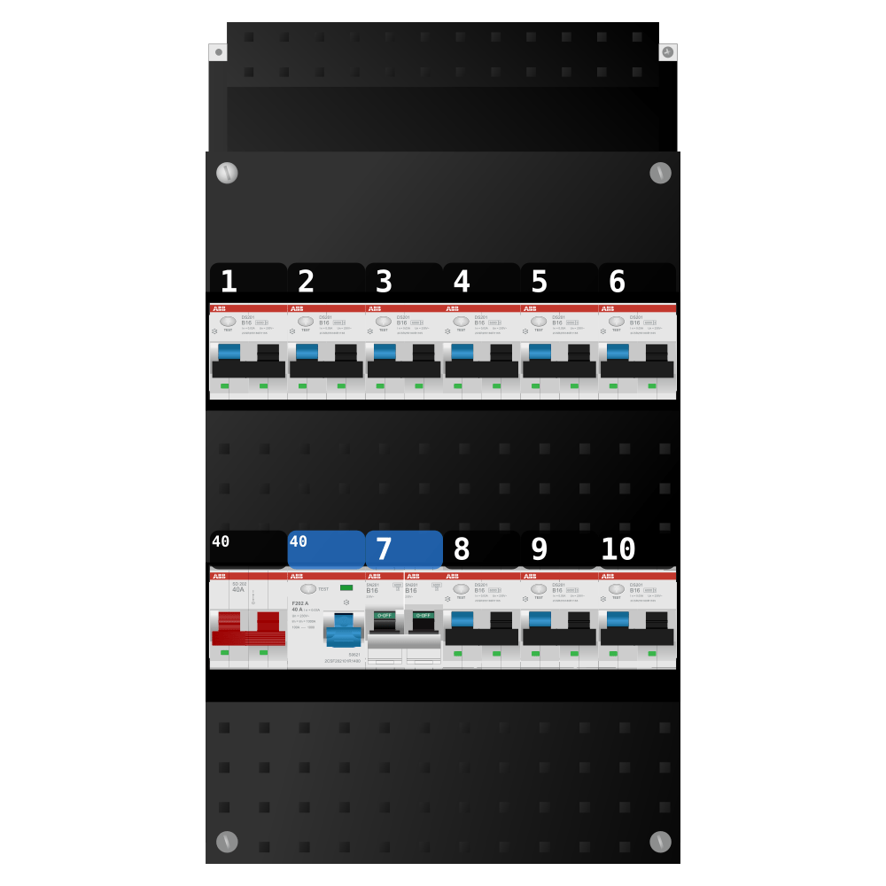 ABB Groepenkast 1 fase 9 alamat + kookgroep SN201